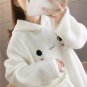 Women Rabbit Ear Hoodie Bunny Jacket Outwear Coat Sherpa Fleece Oversized Plus Size Fuzz Winter
