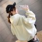 Women Cartoon Hoodie Hooded Jacket Fleece Oversized Outwear Coat Plus Size Drawstring Leisure Beige