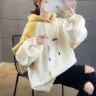 Athletic Women Loose Fit Hoodie Letter Kangaroo Pockets Jacket Fashion Coat Ribbed Oversized Jumper