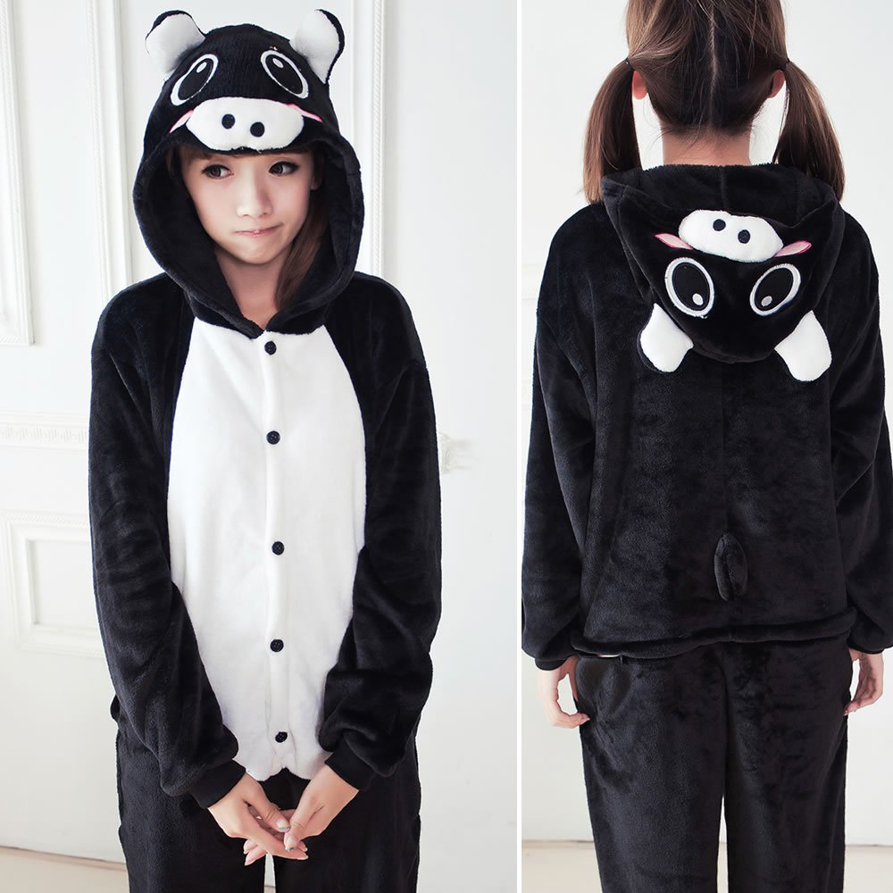 Pig Kigurumi Romper Jumpsuit Onesies Overalls Homewear Halloween Party Costume Lounge Suit Girl Boy