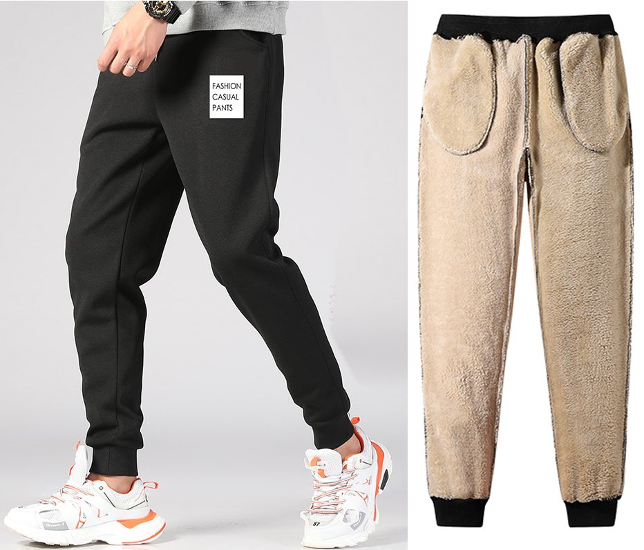 Two Pairs Men Athletic Pants Sherpa Lined Sweatpants Active Winter Fleece Trousers Running Jogger