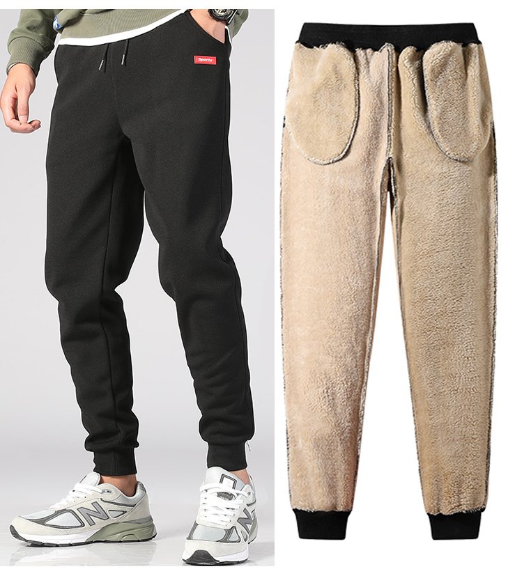 2x Thermal Athletic Pants Men Sherpa Lined Sweatpants Active Winter Fleece Trousers Outdoor Driving