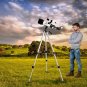 70mm Aperture 400mm AZ Mount Astronomical Refracting Telescope for Kids Beginners