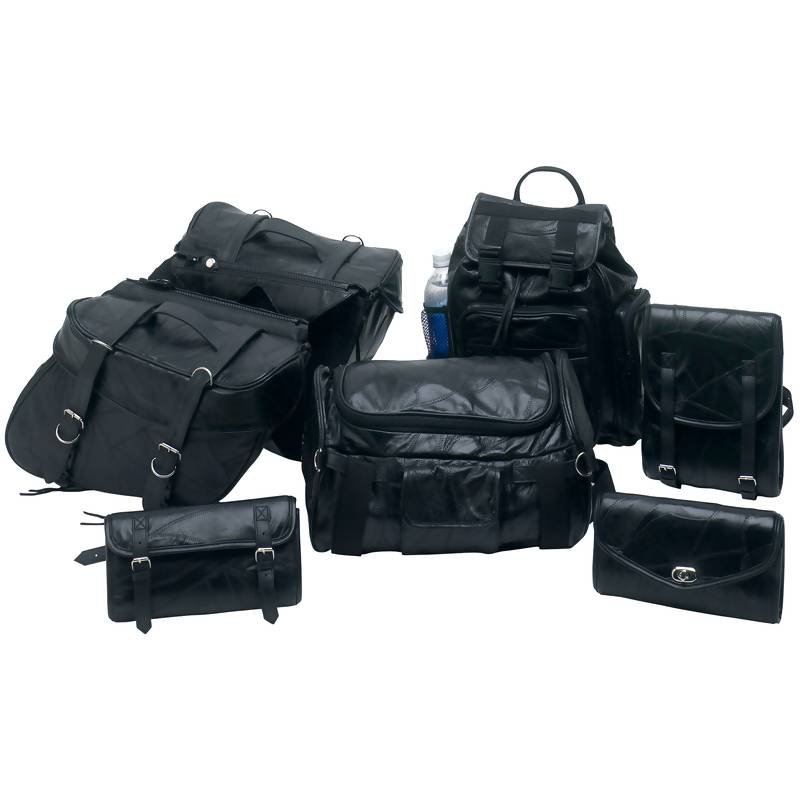 7pc Rock Design Genuine Buffalo Leather Motorcycle Luggage Set - Free S/H