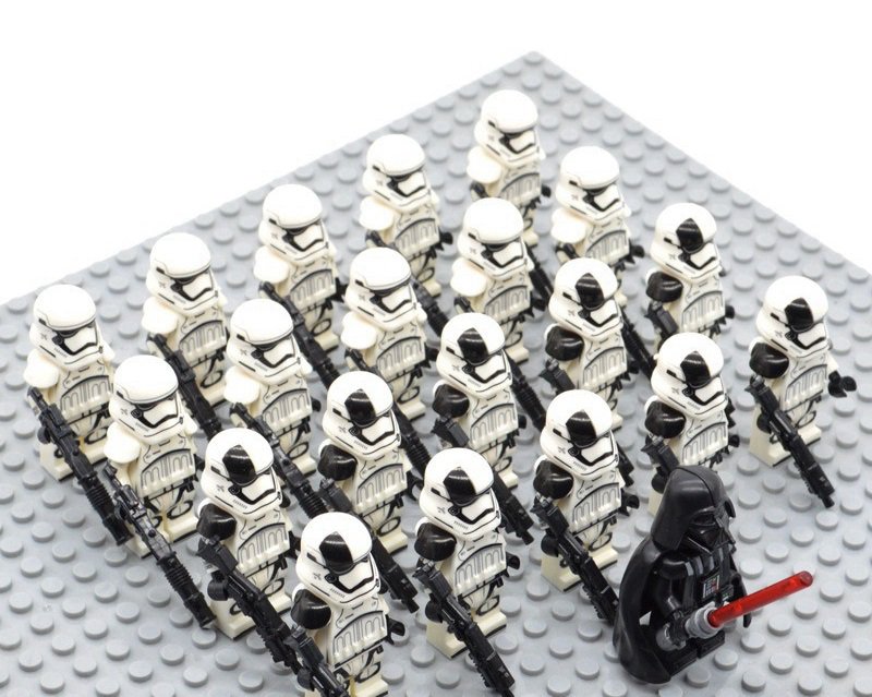 Star Wars White Imperial Stormtroopers with Darth Vader Minifigures China Block Figures Set SW51