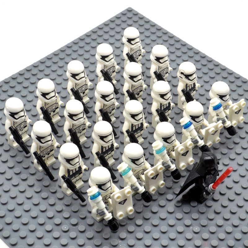 Star Wars White Imperial Stormtroopers with Darth Vader Minifigures China Block Figures Set SW39