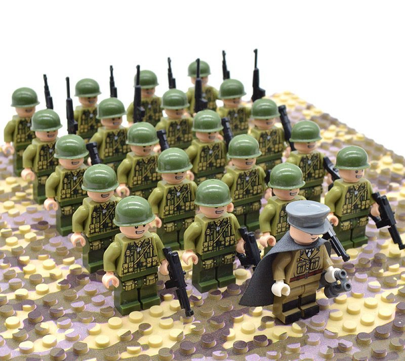 WWII US Army Infantry Soldiers Custom Minifigures Building Block Figures Set B21027US