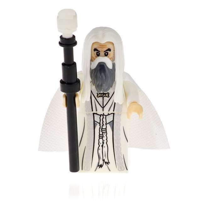 Lord of the Rings Saruman Minifigure Custom Block Figure Lego Compatible Toy PG555