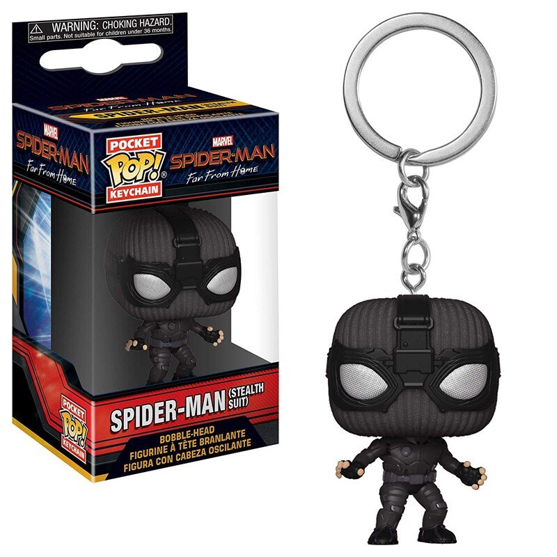 Spider-Man Stealth Suit Marvel Funko Pocket POP Keychain Action Figure Vinyl Minifigure Toy
