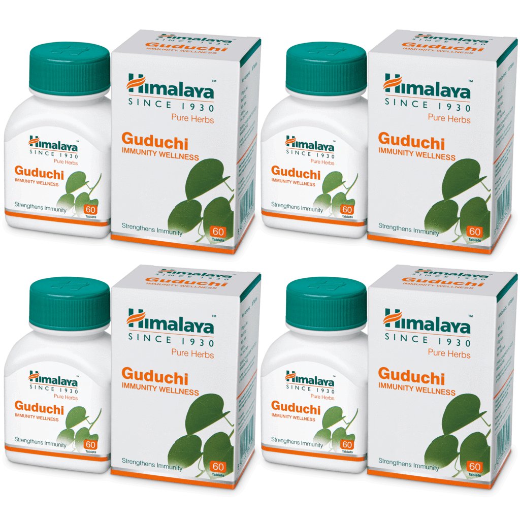 4 packs X Himalaya Herbal GUDUCHI 60 (Giloy) Tabs each Free Shipping