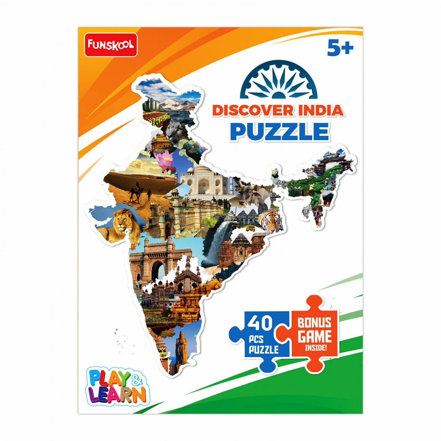 Funskool DISCOVER INDIA Jigsaw Puzzles Age 5+ For kids and adults both FREE SHIP