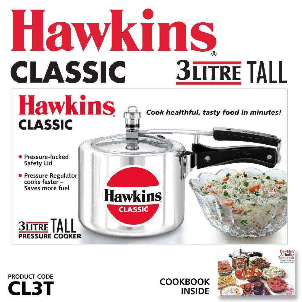 Hawkins Classic Aluminum Pressure Cooker 3-Litre TALL CL3T