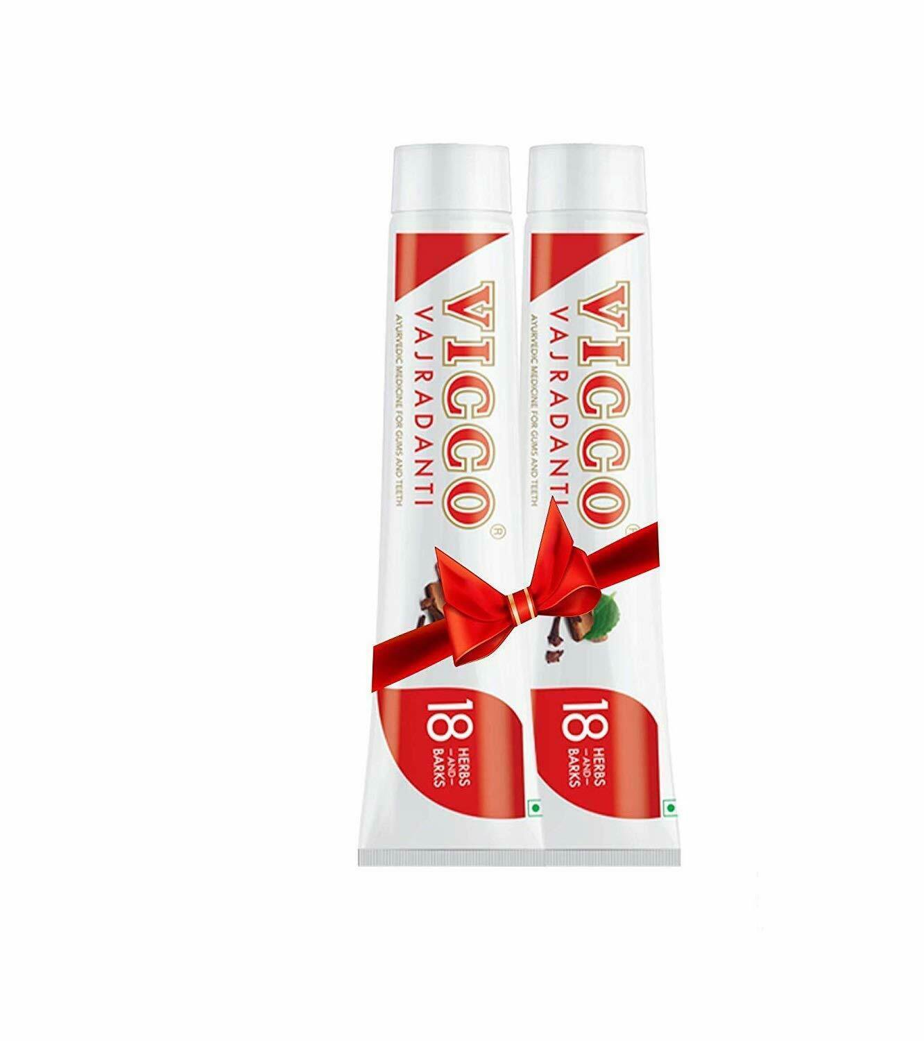 2X150 gms VICCO Vajradanti Toothpaste | Ayurvedic Herbal Toothpaste FREE SHIP