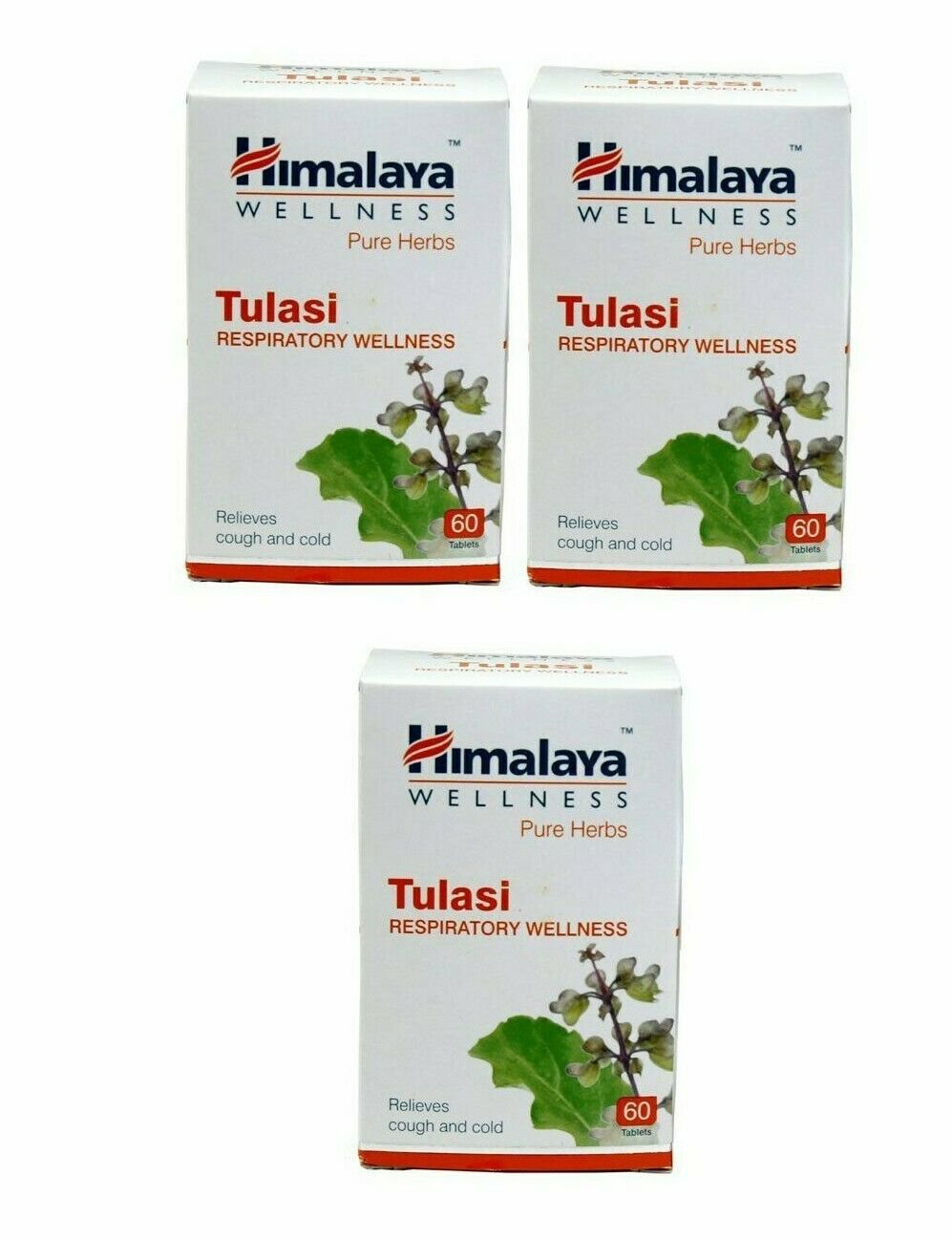 3 Packs X Himalaya Herbals TULASI Tulsi Holy Basil 60 Tabs FREE SHIP