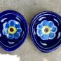 2 Pc Handmade Painted JAIPUR BLUE POTTERY Diya Dipak Deepak Diwali Laxmi Puja D1