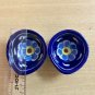 2 Pc Handmade Painted JAIPUR BLUE POTTERY Diya Dipak Deepak Diwali Laxmi Puja D1