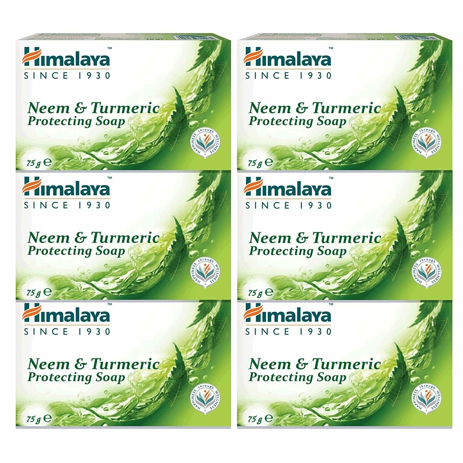 6 X Himalaya Herbals Neem & Turmeric Soap 75 gms FREE SHIP