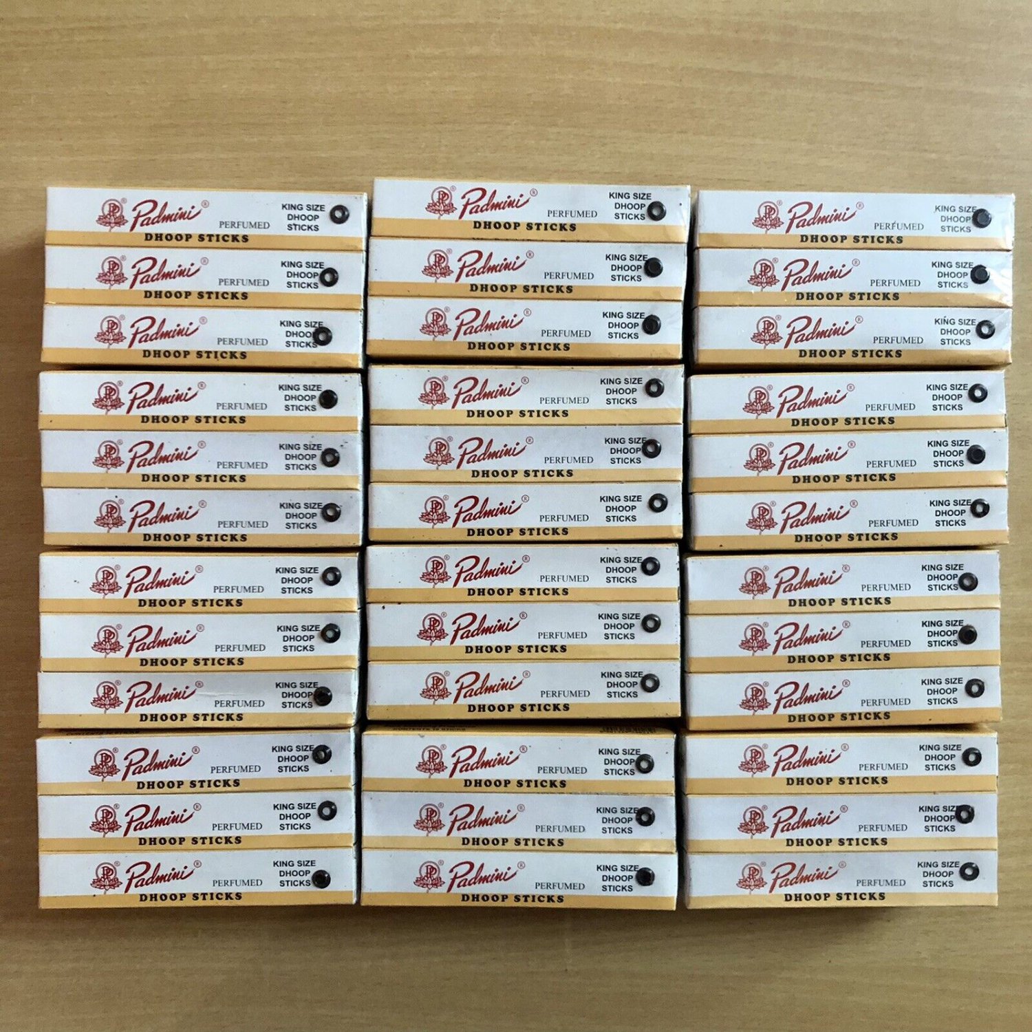 12 Dozen (144 Box) (1440 Sticks) Padmini Padmani Dhoop Incense Sticks, King Size