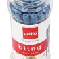 25 Pc Cello Bling Pastel Ball Pen Jar, Blue, .7mm tip, Ball Point Pen