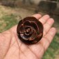 Kadamb Wood Rose Flower Carved Handmade Ring, 35 mm dia, US 8 Ring Size, D5