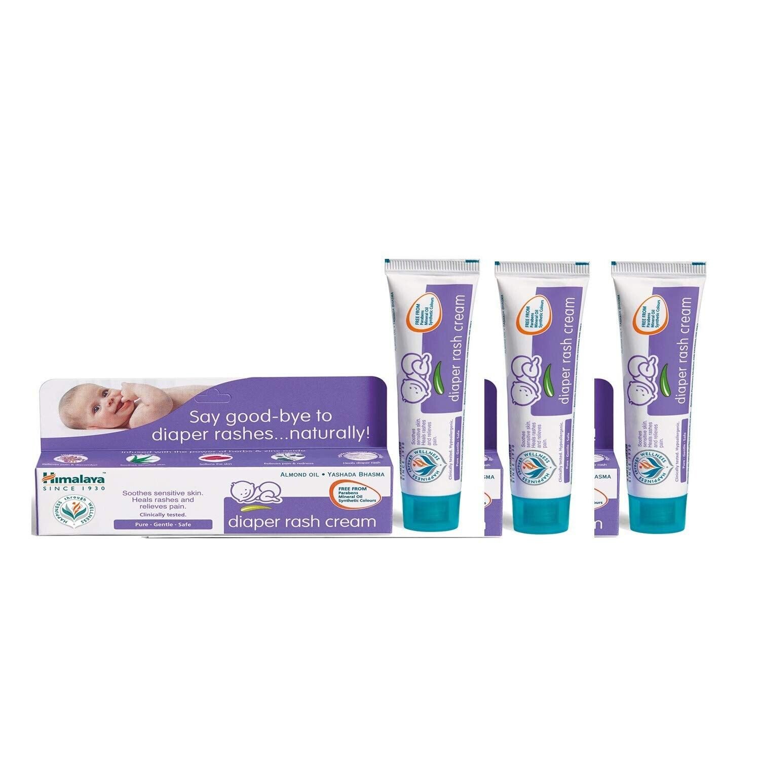 3 x 20 gm Himalaya Baby DIAPER RASH CREAM with Almond Oil & Yashada Bhasma