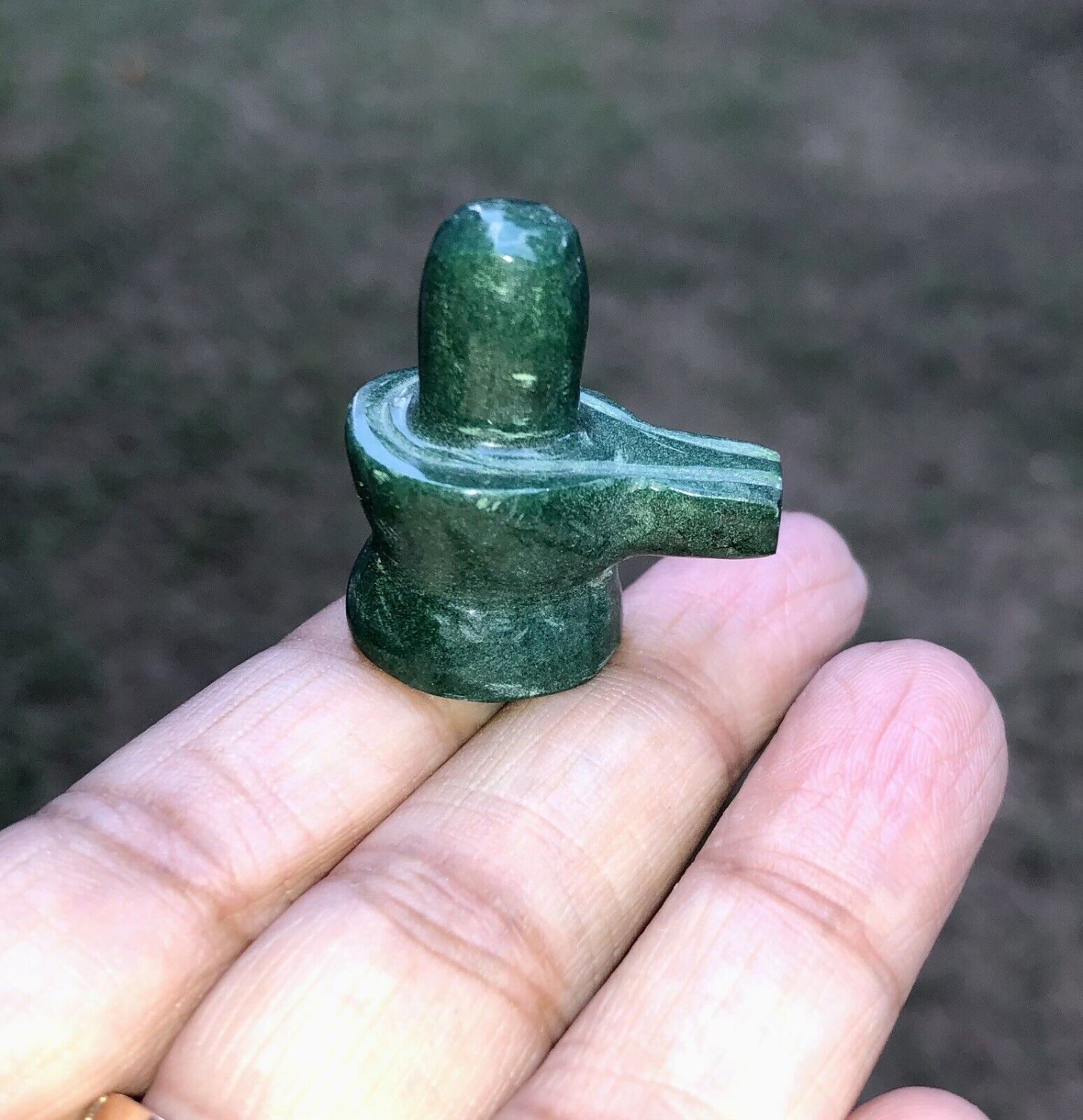 1.1 Inch Natural AVENTURINE Gemstone Shivling Hindu God Shiva Lingam, Free Ship