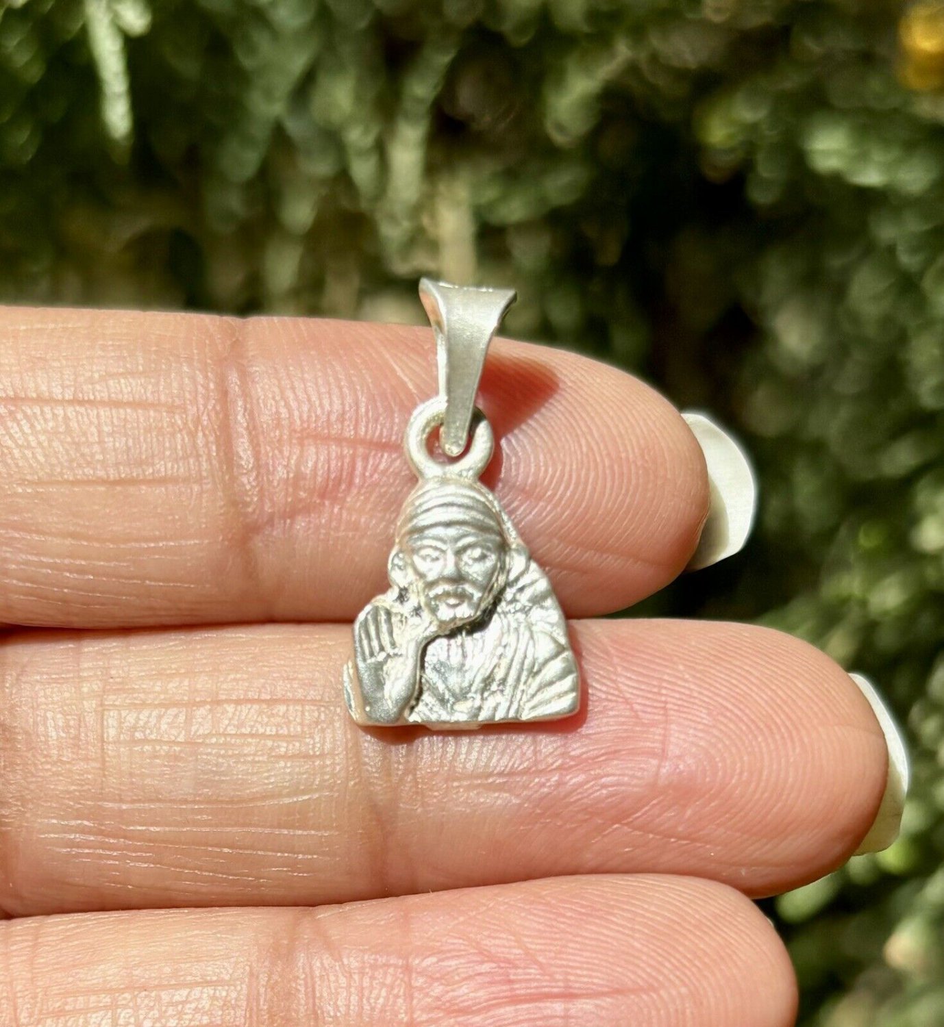 999 Pure Silver Hindu Religious Shirdi Sai Baba, Antique Pendant Locket