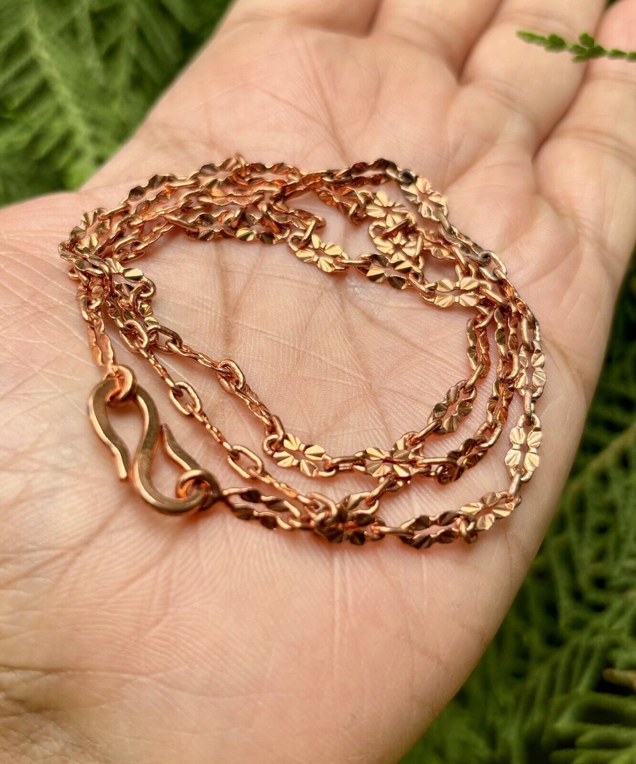 26 inch Pure Copper Floral Cable Chain Necklace Healing Copper Jewelry Spiritual