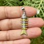 Artisan Crafted 925 Sterling Silver FISH Pendant Machli Matasya Gold Plated