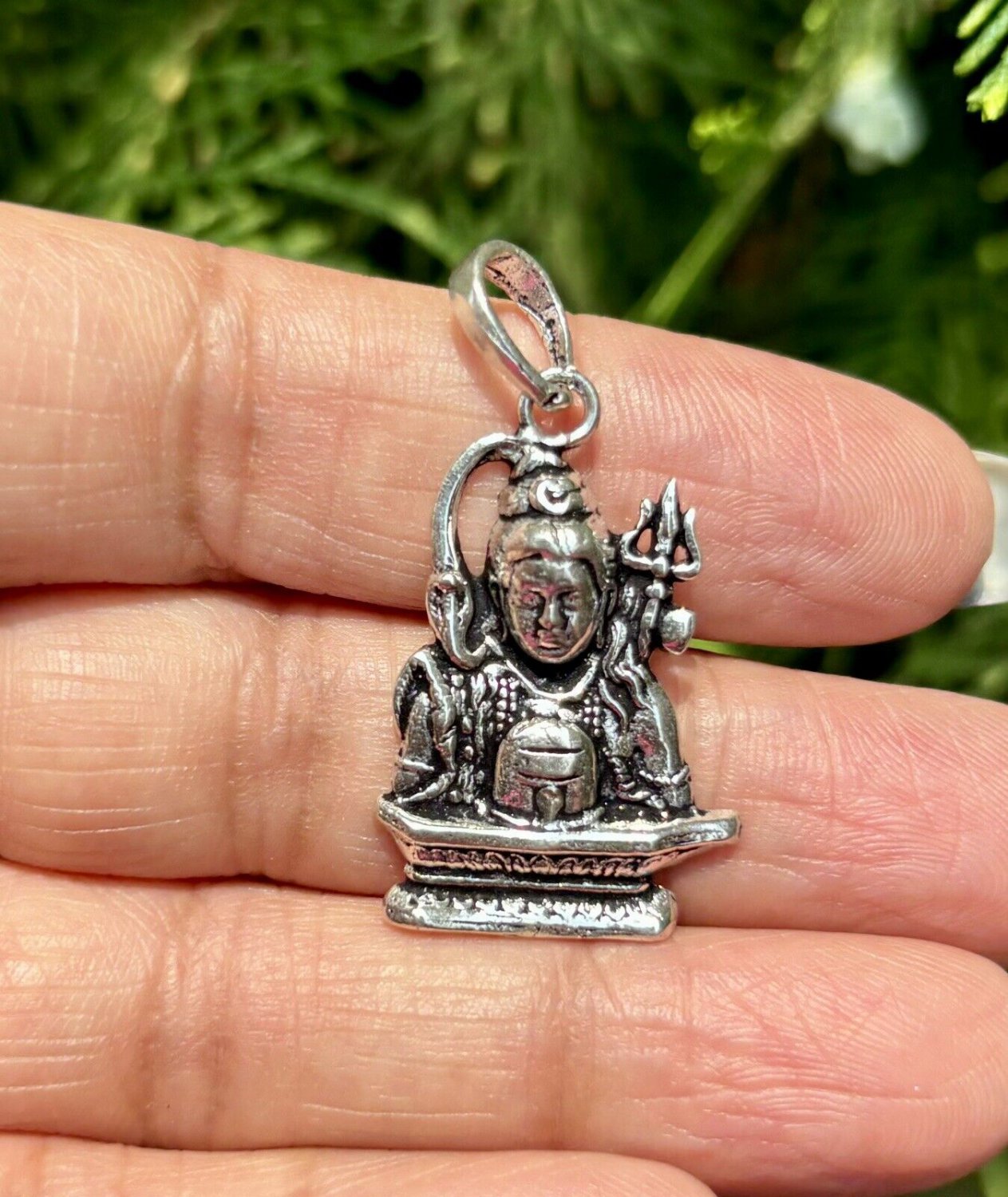 925 Sterling Silver Lord Shiva Shivas, Shiv jis Pendant, Oxidized 3.3gm