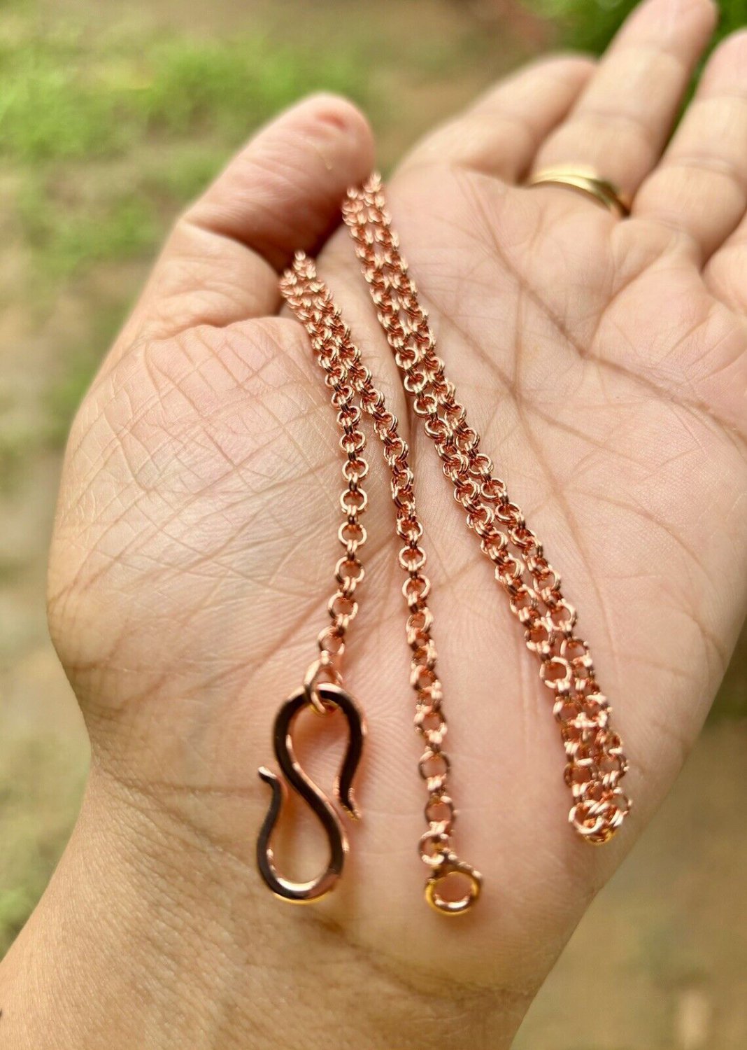 26 inch Pure Copper Double Rolo Cable Chain Necklace, Healing Copper Jewelry