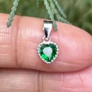 925 Sterling Silver HEART Charm Pendant  Cz Small Minimal Jewelry 0.86 g