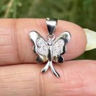 925 Sterling Silver BUTTERFLY Charm Pendant  Cz Small Minimal Jewelry 1.61 g