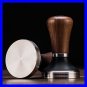 Elegance Wooden Coffee Tamper. Flat Espresso Tamper For 49Mm Portafilter. Stainl