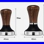 Elegance Wooden Coffee Tamper. Flat Espresso Tamper For 49Mm Portafilter. Stainl