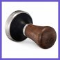 Elegance Wooden Coffee Tamper. Flat Espresso Tamper For 49Mm Portafilter. Stainl