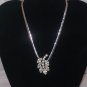 Rare Garne Rhintestone Necklace Rhodium Polished Chain