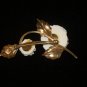 Cultra 14k GF Carved Ivory Rose Leaf Brooch/Pin