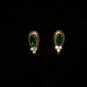 Coro screwback gold-tone green clear rhinestone earrings