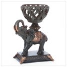 Elephant with Basket Candleholder