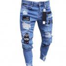 Jeans in 3 styles-flexible, ripped, skinny, ripped, with holes, slim fit, denim, striped