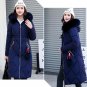 Woman Down Jackets Winter Coats Long Slim Solid Jackets Women Parkas Zip Fur Collar Women Clothes