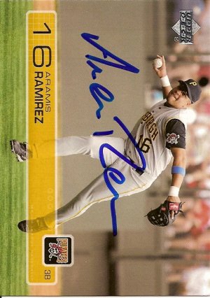2003 Upper Deck Aramis Ramirez autographed card - COA