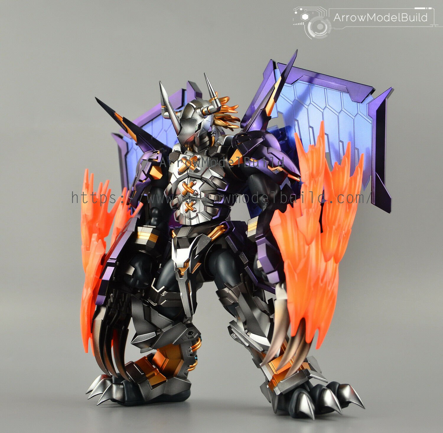 ArrowModelBuild Black Wargreymon & Metal Garurumon Build & Painted Model Kit