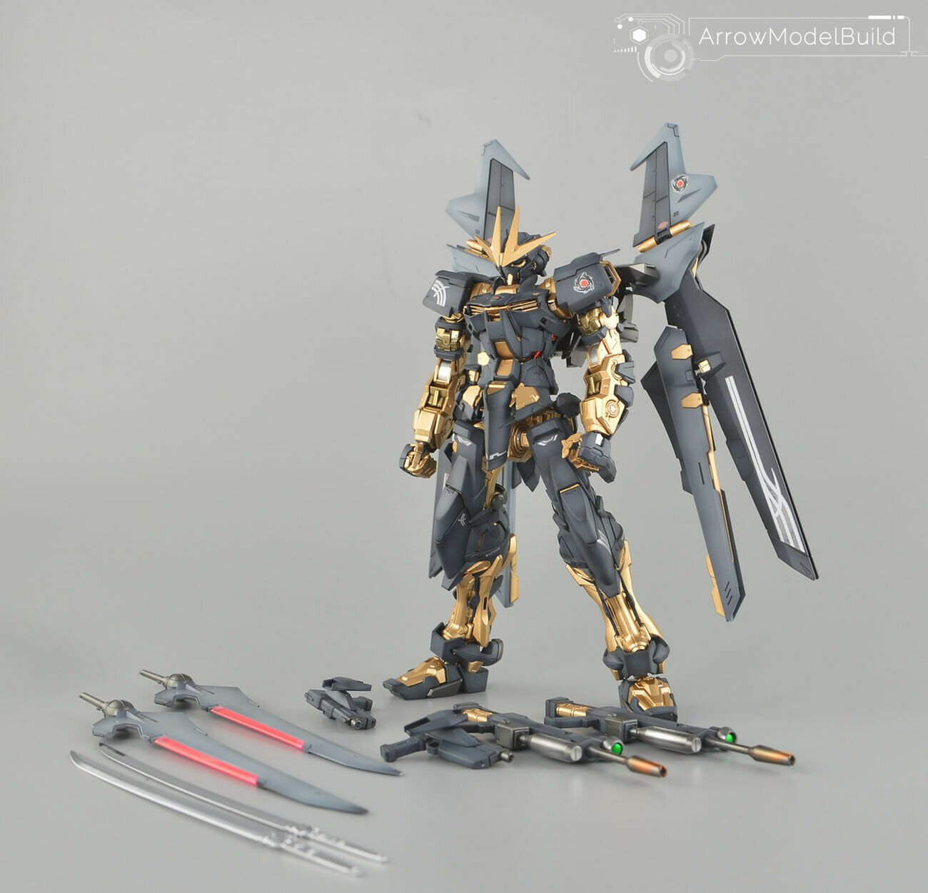 ArrowModelBuild Gundam Astray Noir (Gold)  Built & Painted MG 1/100 Model Kit