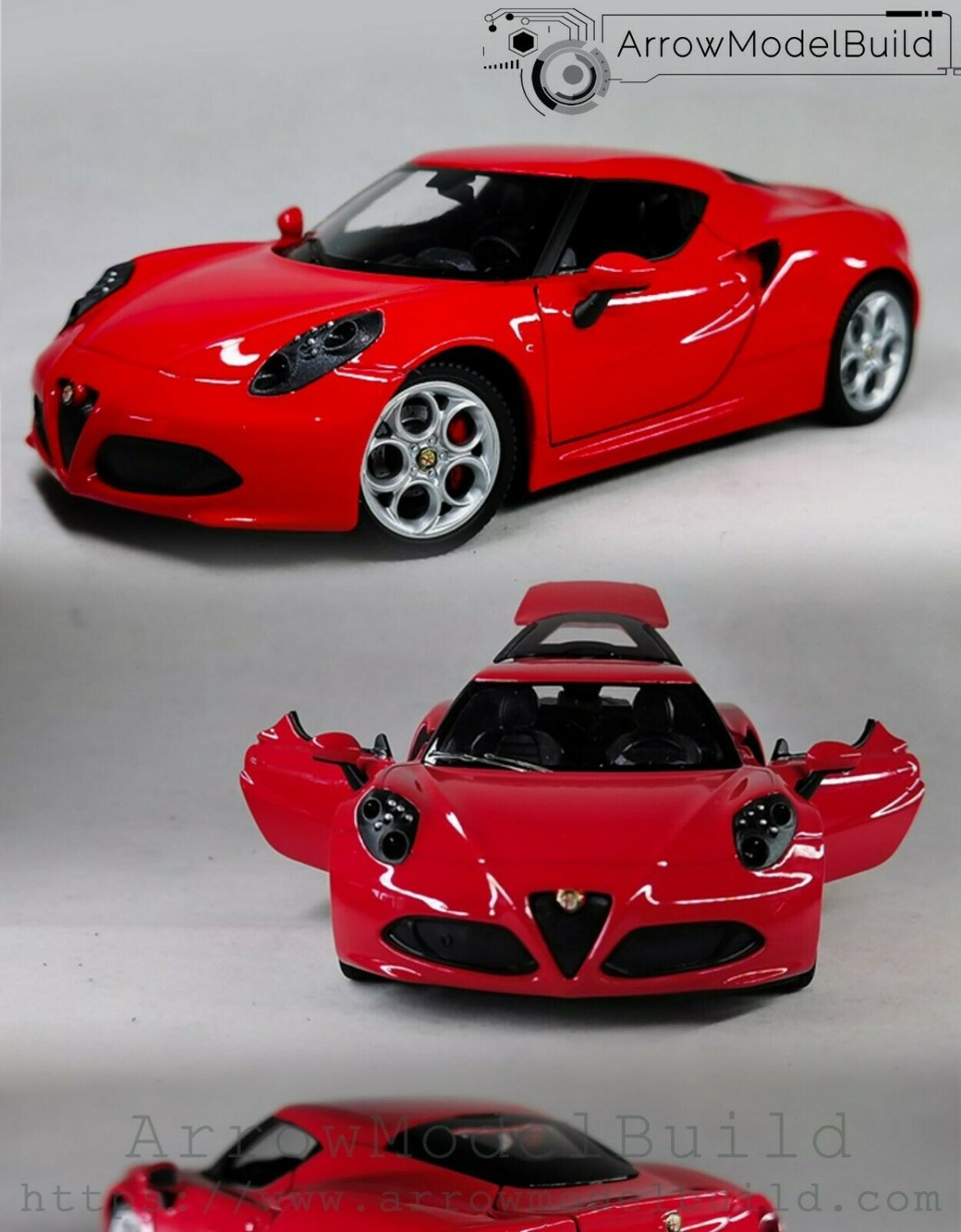 ArrowModelBuild Alfa Romeo 4C (Roseau Red) Built & Painted 1/24 Model Kit
