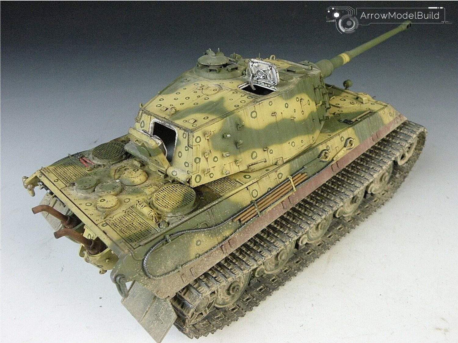 ArrowModelBuild King Tiger Octopus Pattern Tank Built & Painted 1/35 Model Kit