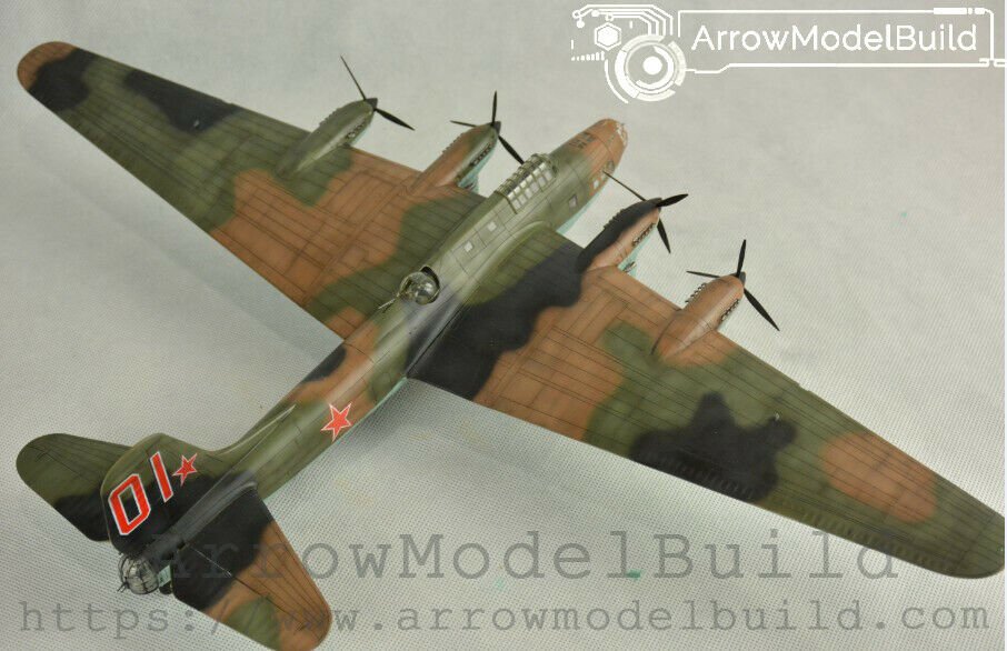 ArrowModelBuild Former Soviet Union pe-8 bomber Built & Painted 1/72 Model Kit