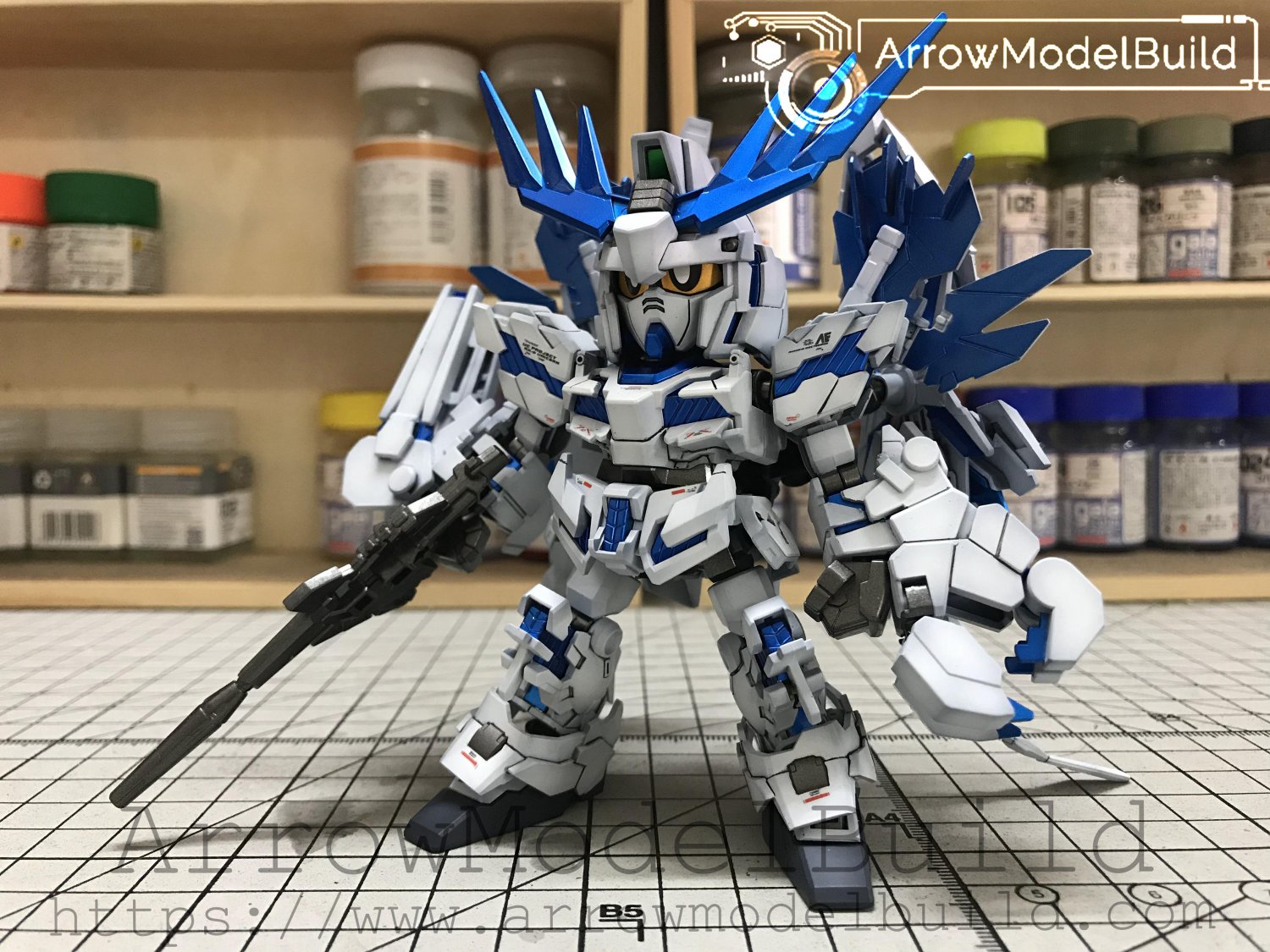 ArrowModelBuild Knight Unicorn Gundam Ver 2.0 Built & Painted SD Model Kit
