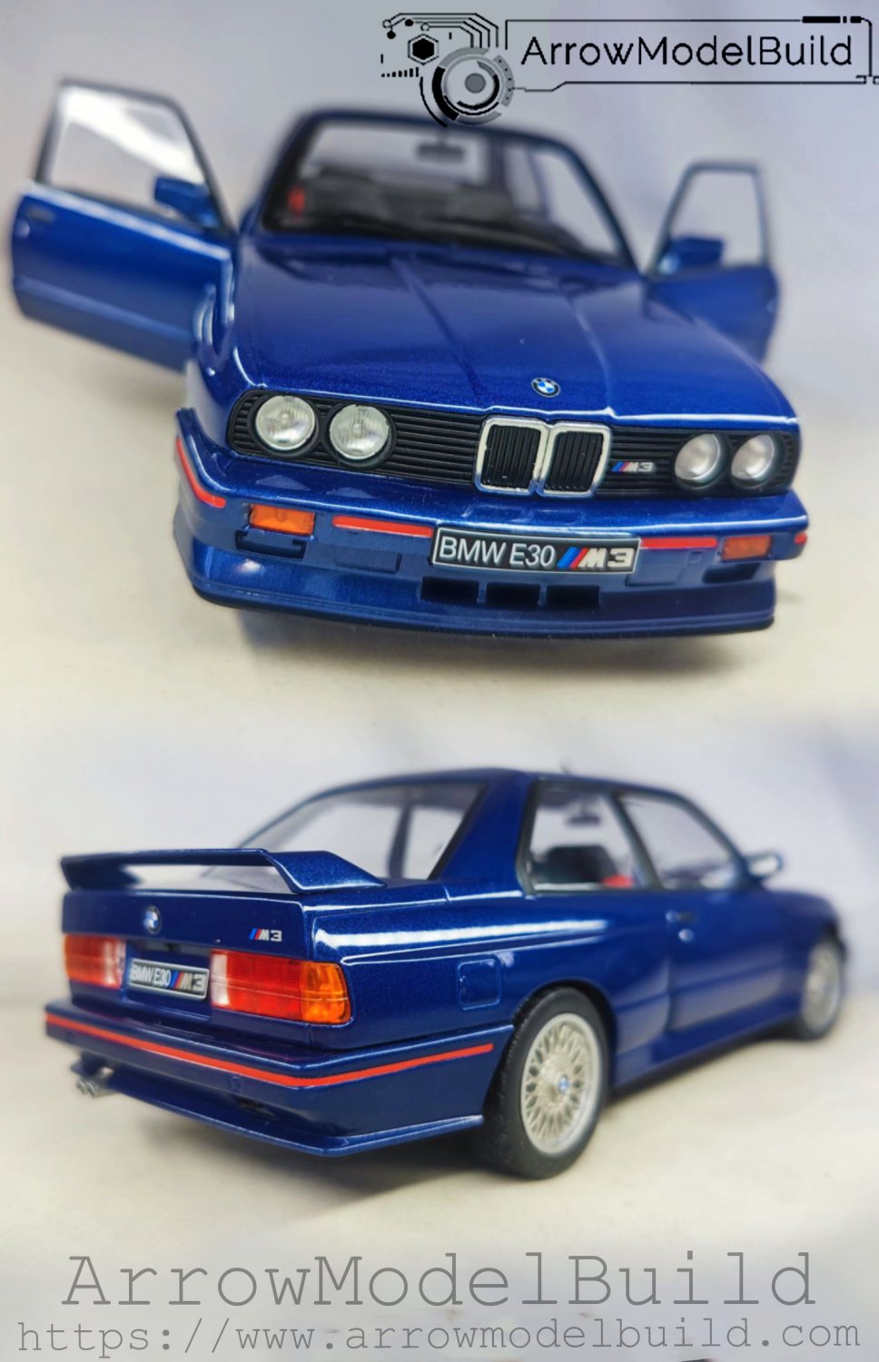 ArrowModelBuild BMW M3 E30 (Mauritius Blue) Built & Painted 1/18 Model Kit